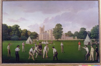 Krykiet w Canford Manor, 1855 autorstwa English School