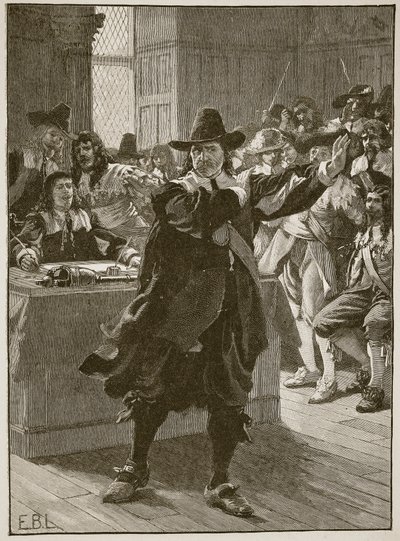 Cromwell przemawia po raz ostatni w Long Parliament, ilustracja z Cassells Illustrated History of England (zdjęcie w sepii) autorstwa English School