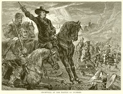Cromwell w bitwie pod Dunbar autorstwa English School