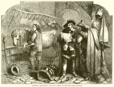 Cromwell odkrywa Kings Letter, w Blue Boar, Holborn autorstwa English School