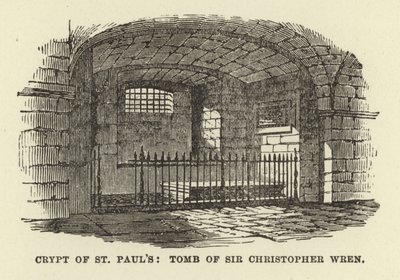 Krypta św. Pawła, grób Sir Christophera Wrena autorstwa English School