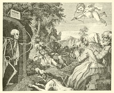 Kupidyn i śmierć (rycina) autorstwa English School