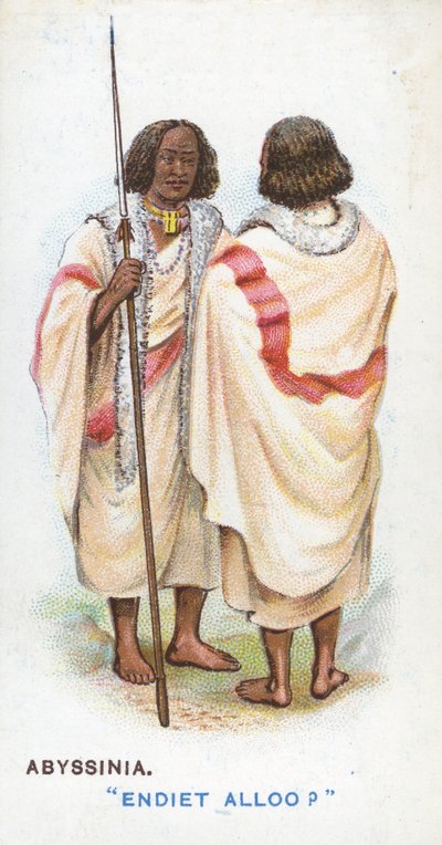 Zwyczajowe powitanie w Abisynii, 1907 autorstwa English School