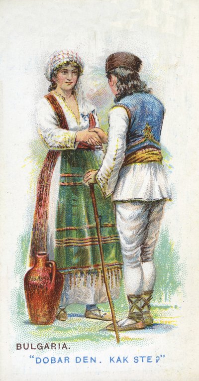 Zwyczajowe powitanie w Bułgarii, 1907 autorstwa English School