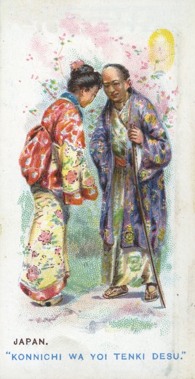 Zwyczajowe powitanie w Japonii, 1907 autorstwa English School