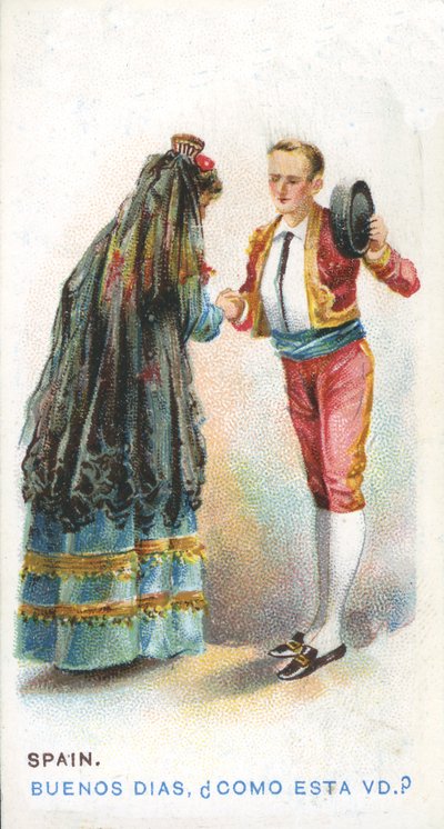 Zwyczajowe Pozdrowienie w Hiszpanii, 1907 autorstwa English School