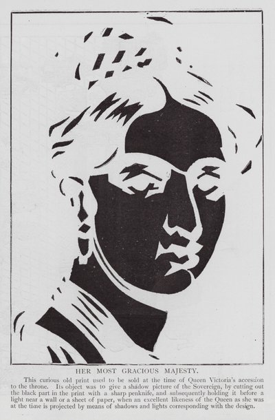 Wycięty portret królowej Wiktorii (grawerunek) autorstwa English School