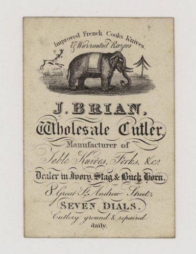 Cutler, J Brian, karta handlowa autorstwa English School