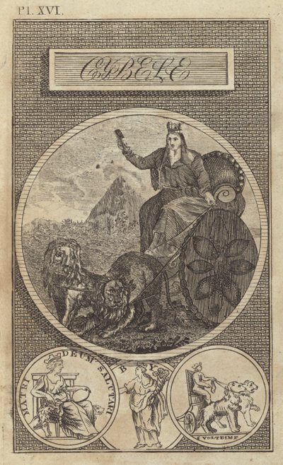 Kybele, starożytna anatolijska, grecka i rzymska bogini ziemi (rycina) autorstwa English School