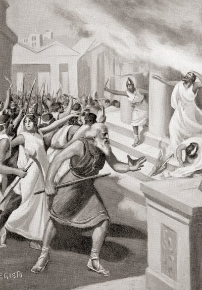 Cylon z Kroton prowadzący bunt przeciwko pitagorejczykom, ok. 509 pne, z Historii Narodów Hutchinsona, wyd. 1915 autorstwa English School