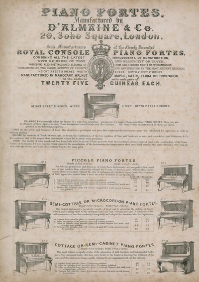 Producenci fortepianów DAlmains, Soho Square autorstwa English School