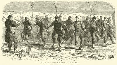 Taniec żołnierzy francuskich w obozie, listopad 1870 autorstwa English School