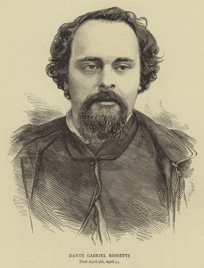 Dante Gabriel Rossetti (rycina) autorstwa English School