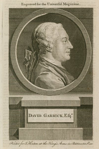 David Garrick, grawerowany dla Universal Magazine autorstwa English School