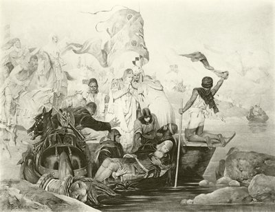 Śmierć Barbarossy (grawiura) autorstwa English School