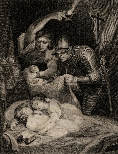 Śmierć króla Edwarda V (1470-83) i jego brata Ryszarda (1472-83) księcia Yorku autorstwa English School