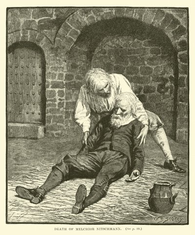 Śmierć Melchiora Nitschmanna autorstwa English School