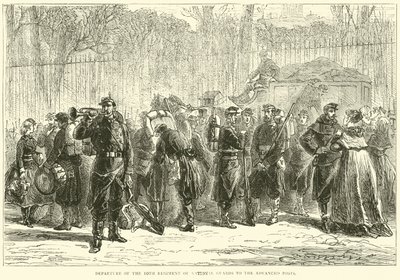 Wyjazd 10. Pułku Gwardii Narodowej na wysunięte posterunki, październik 1870 r. autorstwa English School