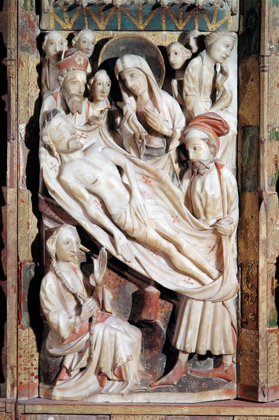 Osadzanie, Poliptyk namiętności (relief alabastrowy) autorstwa English School