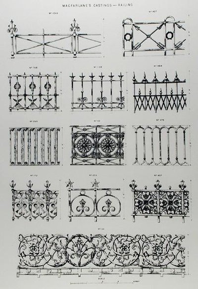 Wzory balustrad żeliwnych z 