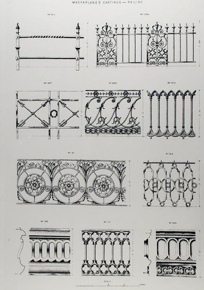 Wzory balustrad żeliwnych z 