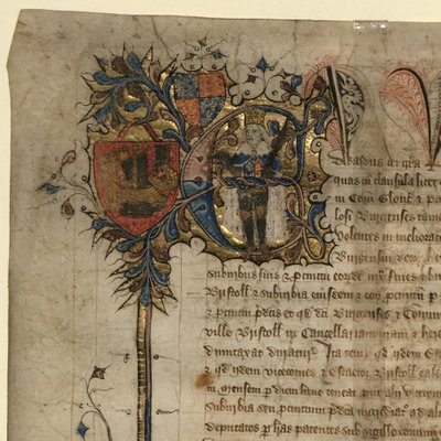 Fragment Edwarda III z Wielkiej Karty Swobód autorstwa English School