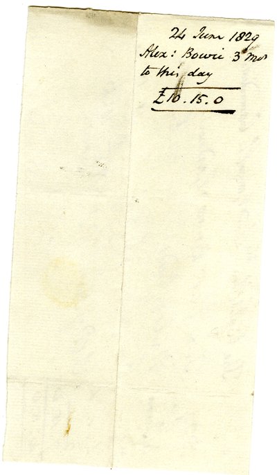 Devonshire MSS AS 3101, folio z pakietu rachunków uregulowanych przez Pinder Simpsona dla Lorda George