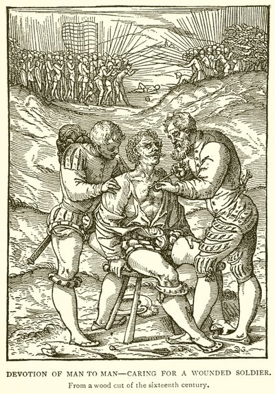 Oddanie człowieka człowiekowi — opieka nad rannym żołnierzem autorstwa English School