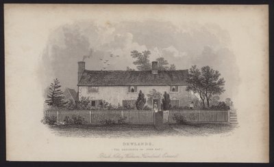 Dewlands, rezydencja Johna Raya, Black Notley, Witham Hundred, Essex (rycina) autorstwa English School