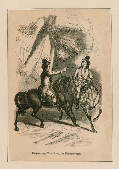 Dick Turpin zatrzymuje Toma Kinga, rozbójnika autorstwa English School