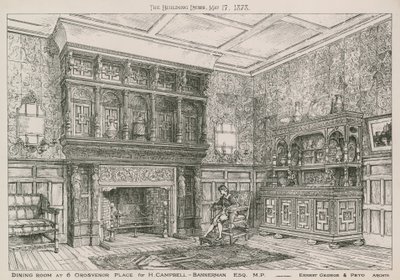 Jadalnia przy Grosvenor Place 6 dla H Campbell-Bannerman, MP autorstwa English School