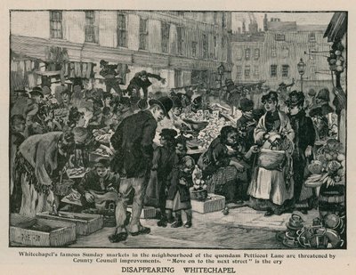 Znikanie Whitechapel: słynne niedzielne targi w sąsiedztwie Quondam Petticoat Lane są zagrożone przez ulepszenia Rady Hrabstwa autorstwa English School
