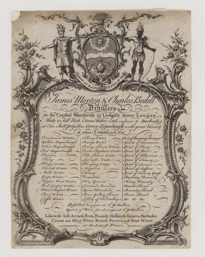 Gorzelnicy, James Morton i Charles Bedell, karta handlowa autorstwa English School