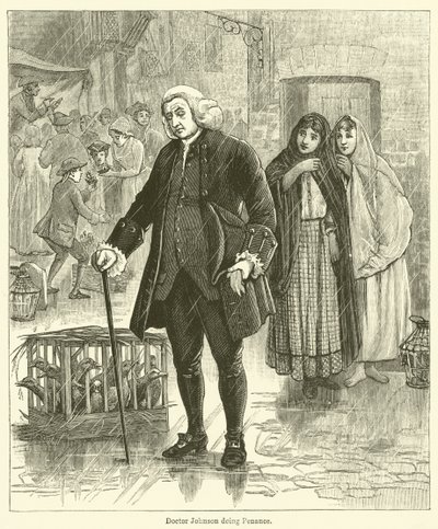 Doktor Johnson robi pokutę (grawerowanie) autorstwa English School