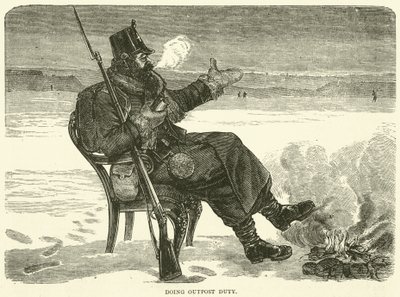 Pełniąc służbę na posterunku, grudzień 1870 autorstwa English School