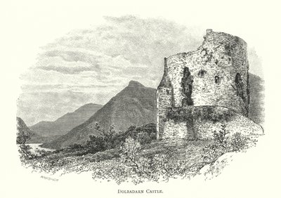 Zamek Dolbadarn (grawerowanie) autorstwa English School