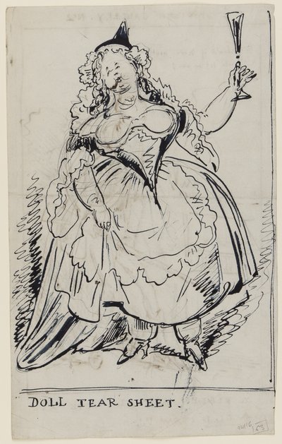 Łza lalki, ok. 1825 (pióro i atrament na papierze) autorstwa English School