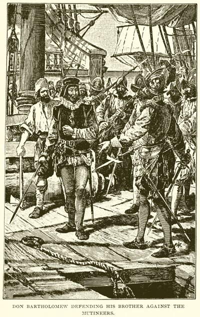 Don Bartholomew broni swojego brata przed buntownikami autorstwa English School