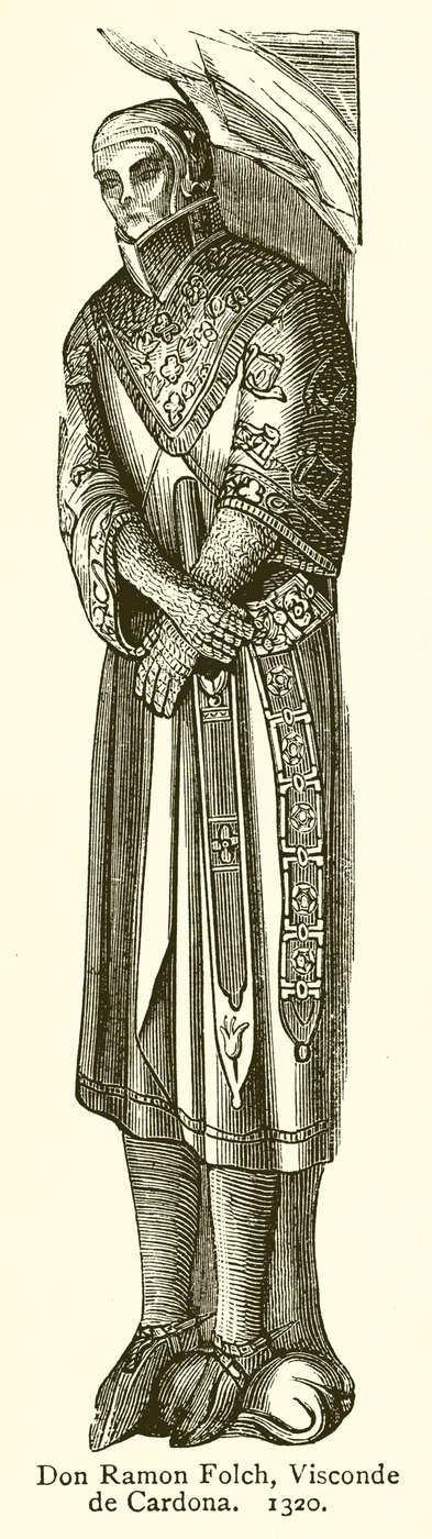 Don Ramon Folch, wicehrabia Cardona. 1320 autorstwa English School