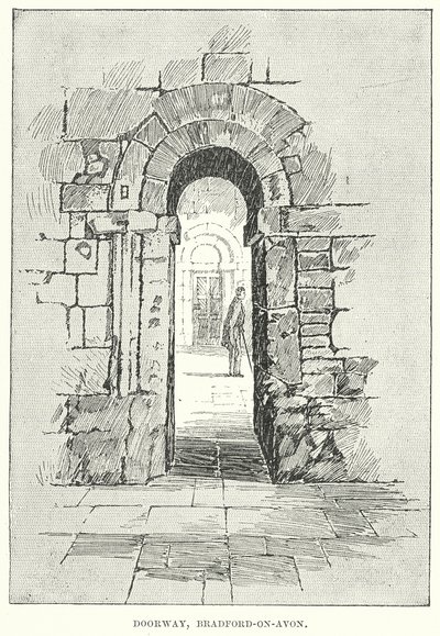 Drzwi, Bradford-on-Avon (grawerunek) autorstwa English School