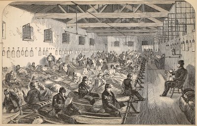 Dormitorium w więzieniu Coldbath Fields, ilustracja z The Criminal Prisons of London i Scenes from Prison Life autorstwa Henry