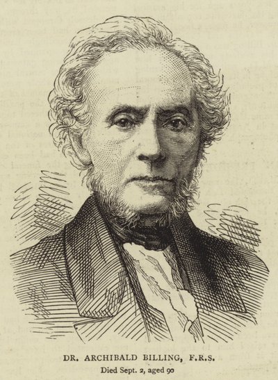Dr Archibald Billing, FRS (grawerunek) autorstwa English School