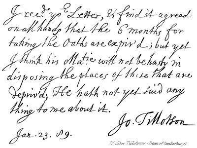 Dr John Tillotson, (dziekan Canterbury) autorstwa English School
