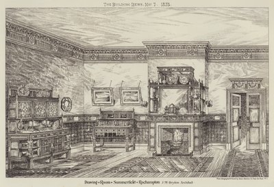 Drawing Room, Summerfield, Roehampton (grawerunek) autorstwa English School