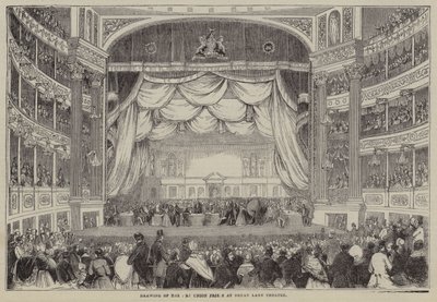 Rysunek przedstawiający nagrody Związku Artystycznego, Drury Lane Theatre, Londyn (grawerunek) autorstwa English School