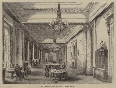 Salon w Athenaeum Club, Londyn (grafika) autorstwa English School