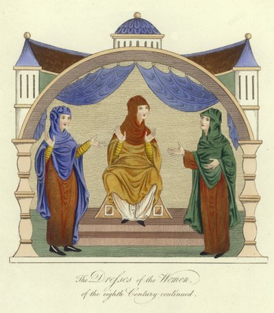 Suknie kobiet anglosaskich z VIII wieku autorstwa English School