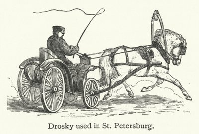 Drosky używany w Petersburgu (grawerunek) autorstwa English School