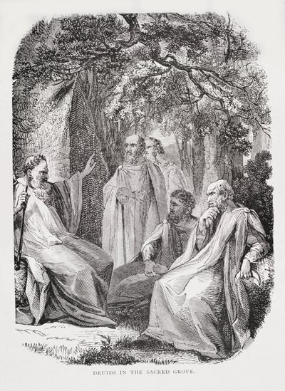 Druidzi w Świętym Gaju, z Historii Francji, Emile de Bonnechose, wydanej przez Ward, Lock and Co, Londyn autorstwa English School