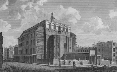 Drury Lane Theatre, Westminster, spalony w 1809 roku (rycina) autorstwa English School